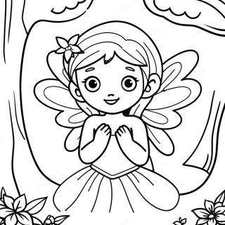 Page De Coloriage De Fee Enchanteresse Dans Une Foret 93972-33268