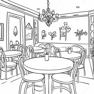 Page De Coloriage Dinterieur De Restaurant Confortable 93997-33285