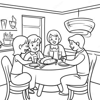 Page De Coloriage De Scene De Restaurant Familiale 93999 33295