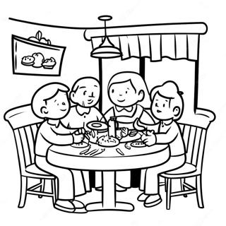 Page De Coloriage De Scene De Restaurant Familiale 93999 33296