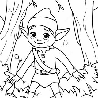 Page De Coloriage Elfe Realiste Magique Dans La Foret 94204-33446