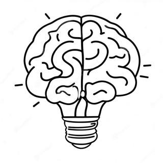 Page De Coloriage De Cerveau Avec Une Idee Dampoule 94310-33539