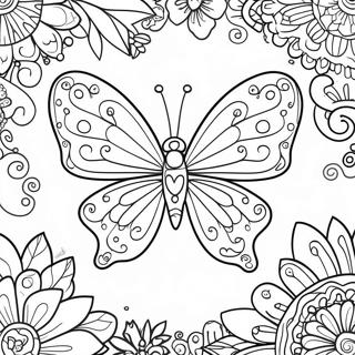 Page De Coloriage De Papillon Fantaisiste Avec Des Elements De Fantaisie 94360 33651