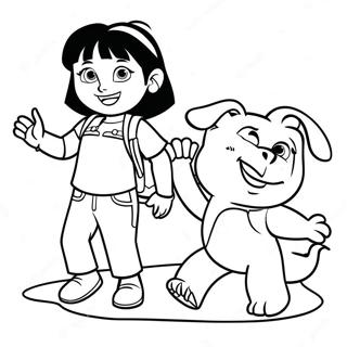 Page De Coloriage Dora Et Bottes Aventuriers 94641-33981