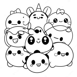 Page De Coloriage De Visages Tsum Tsum Heureux 94748-34073