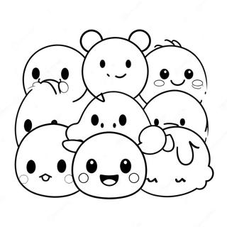 Page De Coloriage De Visages Tsum Tsum Heureux 94748-34074