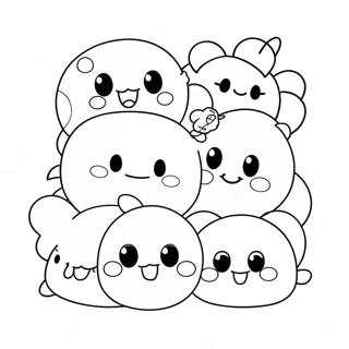 Page De Coloriage De Visages Tsum Tsum Heureux 94748-34075