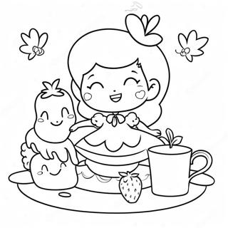 Page De Coloriage De La Charmante Fete De The De La Tarte Aux Fraises 94903 34196