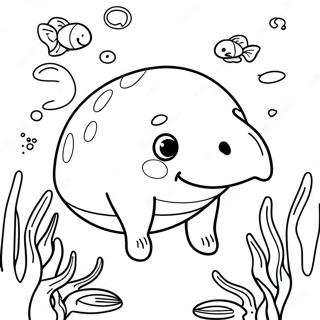 Page De Coloriage Mignonne De Lamantin Nageant 94978 34243