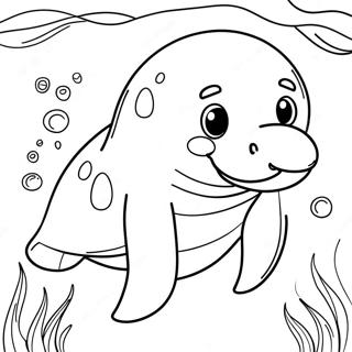Page De Coloriage Mignonne De Lamantin Nageant 94978 34244