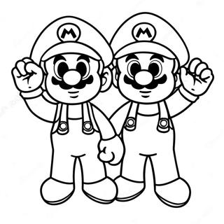 Page De Coloriage De Laventure Coloree De Mario Et Luigi 95233-34444