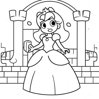 Page De Coloriage De La Princesse Peach Dans Un Chateau Magique 95234-34448