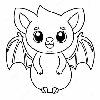 Page De Coloriage De Chauve Souris Dhalloween Mignonne 95259-34464