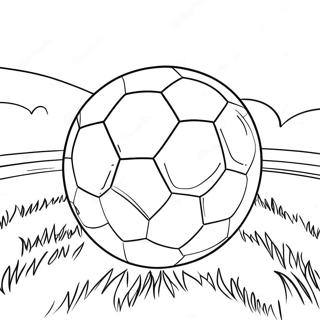 Page De Coloriage De Ballon De Football Sur Le Terrain 95313 34515
