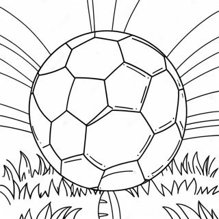Page De Coloriage De Ballon De Football Sur Le Terrain 95313 34516