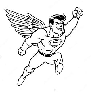 Page De Coloriage Dun Personnage Invincible Volant Haut 95515 34670