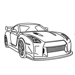 Page De Coloriage De La Voiture De Sport Gtr 95690-34834