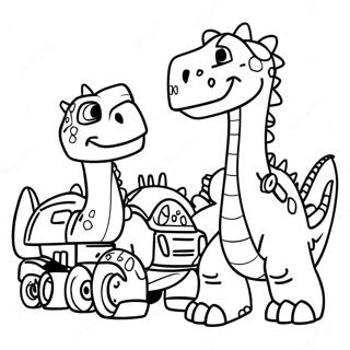 Page De Coloriage De Personnages Dinotrux Amicaux 95720-34869