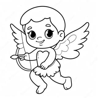 Page De Coloriage Du Mignon Cupidon Avec Des Fleches En Coeur 95999-35077