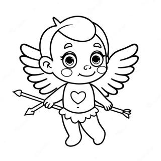 Page De Coloriage Du Mignon Cupidon Avec Des Fleches En Coeur 95999-35078