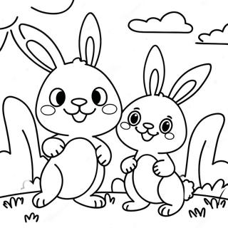 Bunnies Ensoleilles Heureux A Colorier 96025-35099