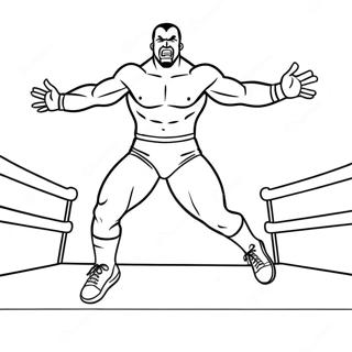 Lutteur Wwe Sautant Sur Un Adversaire Page De Coloriage 96233-35258