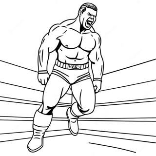 Lutteur Wwe Sautant Sur Un Adversaire Page De Coloriage 96233-35259