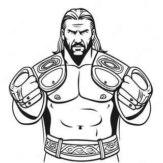 Triple H Tenant Deux Ceintures Page De Coloriage 96235 35267