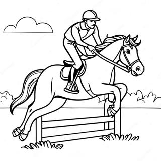 Cheval De Saut D'obstacles Pages À Colorier