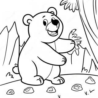 Page De Coloriage Grizzy Lours Jouant Avec Les Lemmings 96388-35377