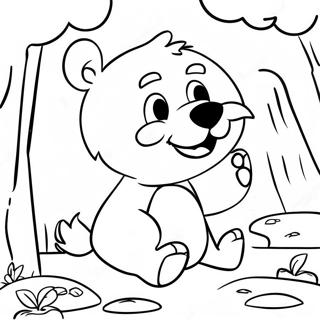 Page De Coloriage Grizzy Lours Jouant Avec Les Lemmings 96388-35378