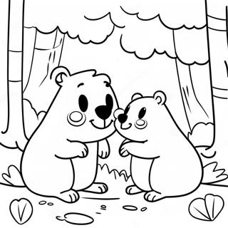 Page De Coloriage Grizzy Et Les Lemmings Dans Une Foret 96390-35387