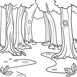 Page A Colorier Inversee Presentant Une Foret Magique 96466-35443