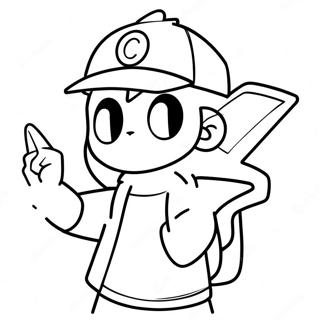 Page De Coloriage Dash Ketchum Avec Pikachu 96594-35537