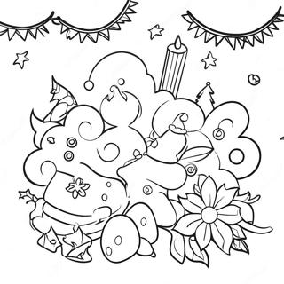 Page De Coloriage De La Celebration Festive Du Nouvel An De Janvier 96623-35569