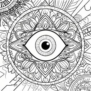 Page De Coloriage Du Mandala De Loeil Malefique Colore 96645-35577