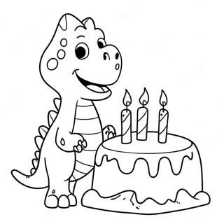 Page De Coloriage De Dinosaure Drole Soufflant Des Bougies 96803-35709
