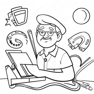 Page De Coloriage De Carriere Dartiste Creatif 96828 35727