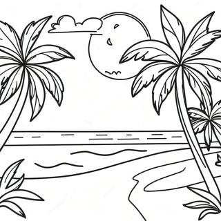 Page De Coloriage De La Plage Ensoleillee De Floride 97030-36042