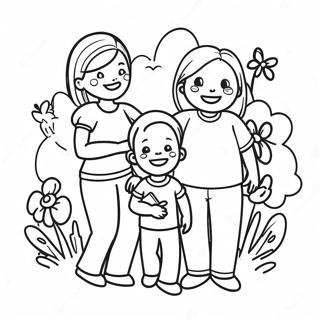 Page De Coloriage De La Vie De Famille Heureuse 97339-36282