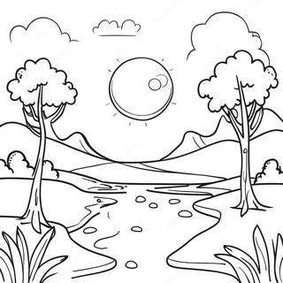 Page De Coloriage De La Vie En Nature Paisible 97340 36285