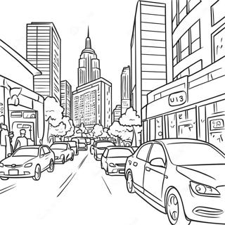 Page De Coloriage De La Vie Dans Une Ville Animee Pages À Colorier