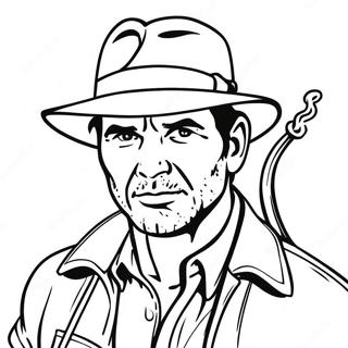 Page De Coloriage Dindiana Jones Avec Un Fouet 97390-36326