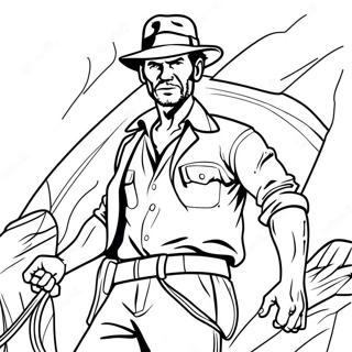 Page De Coloriage Dindiana Jones Avec Un Fouet 97390-36327