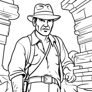 Page De Coloriage Dindiana Jones Explorant Des Ruines Anciennes 97391-36331
