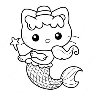 Hello Kitty Sirène Pages À Colorier