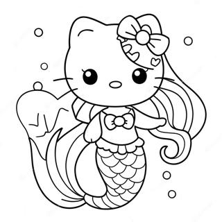 Page De Coloriage De Hello Kitty Sirene 97517-36419