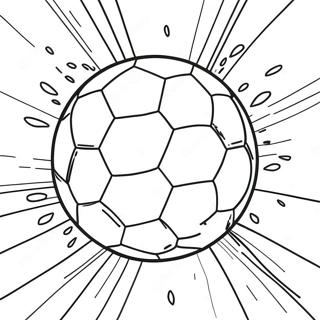 Page De Coloriage Dun Ballon De Football Colore En Action 97595-36483