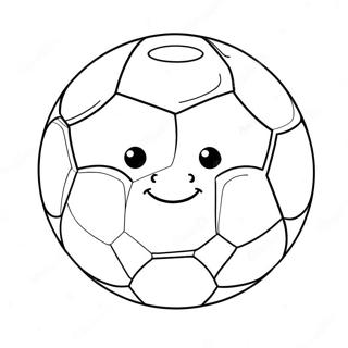 Page De Coloriage Dun Ballon De Football Mignon En Dessin Anime 97596-36487