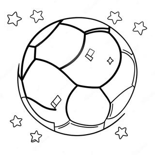 Page De Coloriage Dun Ballon De Football Entoure Detoiles 97597-36490